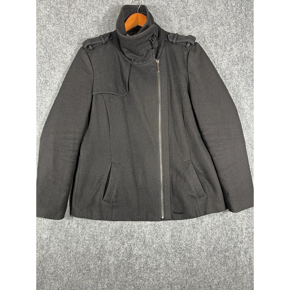 Sean John Men's Black Wool Blend Full Zip Lined Jacket w/ Pockets XL